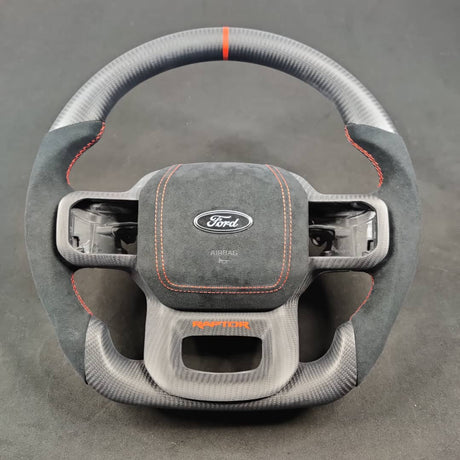 2023-2026+ Ford Super Duty F250 Custom Carbon Fiber Steering Wheel - AutoLEDTech.com