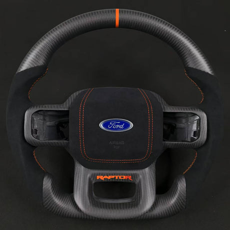 2023-2026+ Ford Super Duty F250 Custom Carbon Fiber Steering Wheel - AutoLEDTech.com