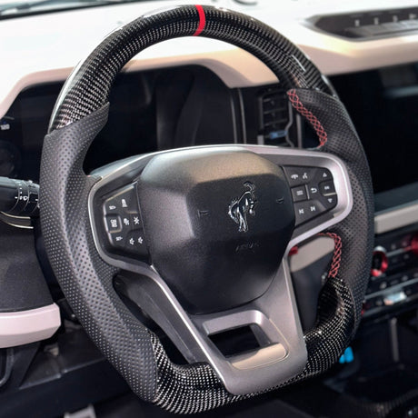 2021-2026+ Ford Bronco Custom Carbon Fiber Steering Wheel - AutoLEDTech.com