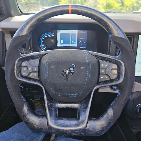 2021-2026+ Ford Bronco Custom Carbon Fiber Steering Wheel - AutoLEDTech.com
