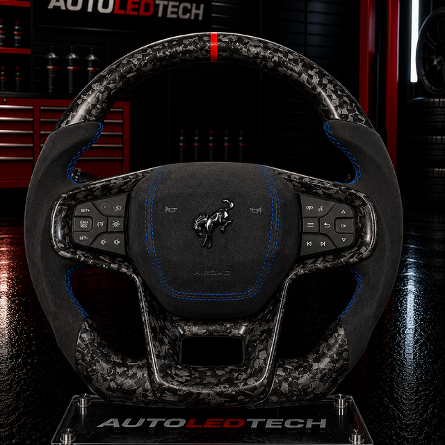 2021-2026+ Ford Bronco Custom Carbon Fiber Steering Wheel - AutoLEDTech.com