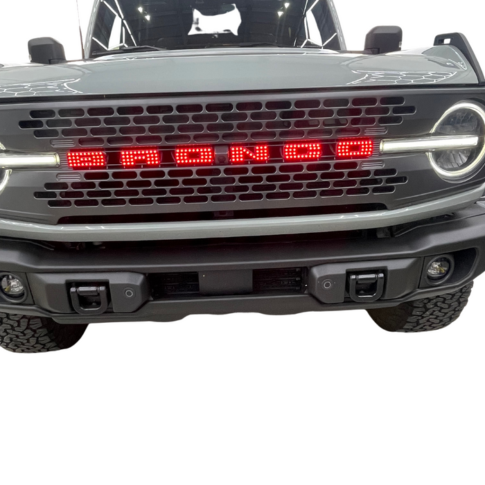 2021-2026+ Ford Bronco Flow Series LED Grill Badge Emblem Logo - AutoLEDTech.com