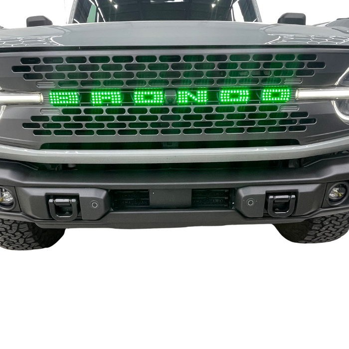 2021-2026+ Ford Bronco Flow Series LED Grill Badge Emblem Logo - AutoLEDTech.com
