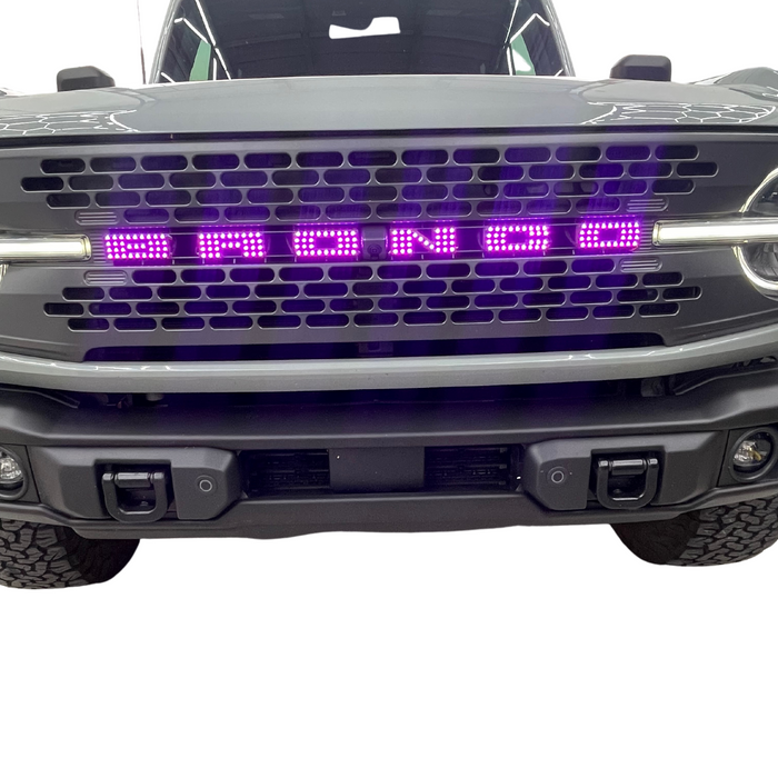 2021-2026+ Ford Bronco Flow Series LED Grill Badge Emblem Logo - AutoLEDTech.com