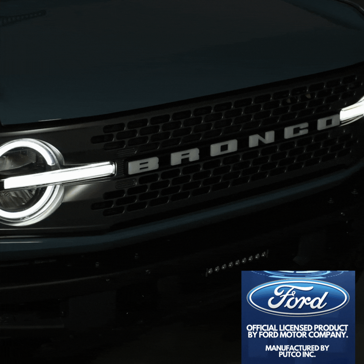 2021-2026+ Ford Bronco Illuminated LED Grill Emblem Logo - ANIMATED STARTUP - AutoLEDTech.com
