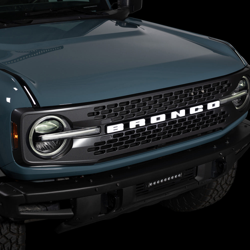 2021-2026+ Ford Bronco Illuminated LED Grill Emblem Logo - ANIMATED STARTUP - AutoLEDTech.com