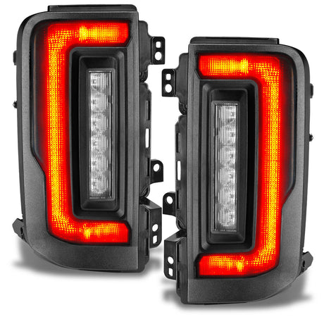 2021-2026+ Ford Bronco Red Smoked LED Flush Mount Tail Lights - AutoLEDTech.com