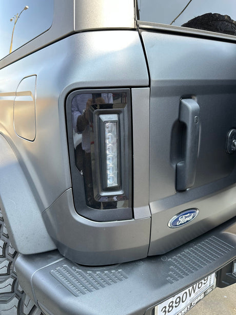 2021-2026+ Ford Bronco Red Smoked LED Flush Mount Tail Lights - AutoLEDTech.com