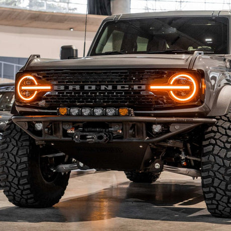 2021-2025+ Ford Bronco RGB LED Color-Changing DRL Headlight Assemblies - AutoLEDTech.com