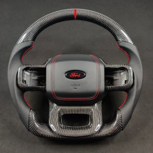 2021-2026+ Ford F150 & Raptor Custom Carbon Fiber LED Steering Wheel - AutoLEDTech.com