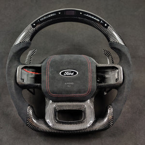 2021-2026+ Ford F150 & Raptor Custom Carbon Fiber LED Steering Wheel - AutoLEDTech.com