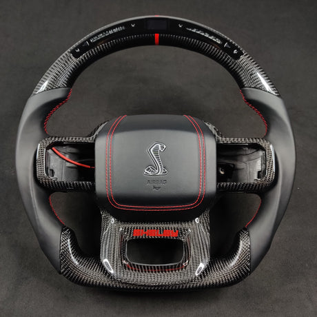 2021-2026+ Ford F150 & Raptor Custom Carbon Fiber LED Steering Wheel - AutoLEDTech.com