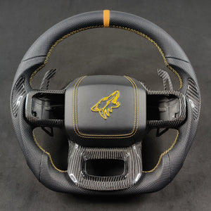 2021-2026+ Ford F150 & Raptor Custom Carbon Fiber LED Steering Wheel - AutoLEDTech.com