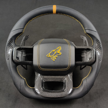 2021-2026+ Ford F150 & Raptor Custom Carbon Fiber LED Steering Wheel - AutoLEDTech.com