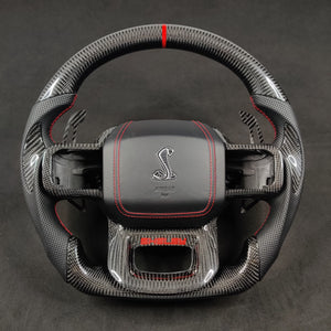 2021-2026+ Ford F150 & Raptor Custom Carbon Fiber LED Steering Wheel - AutoLEDTech.com