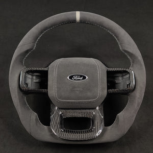 2021-2026+ Ford F150 & Raptor Custom Carbon Fiber LED Steering Wheel - AutoLEDTech.com