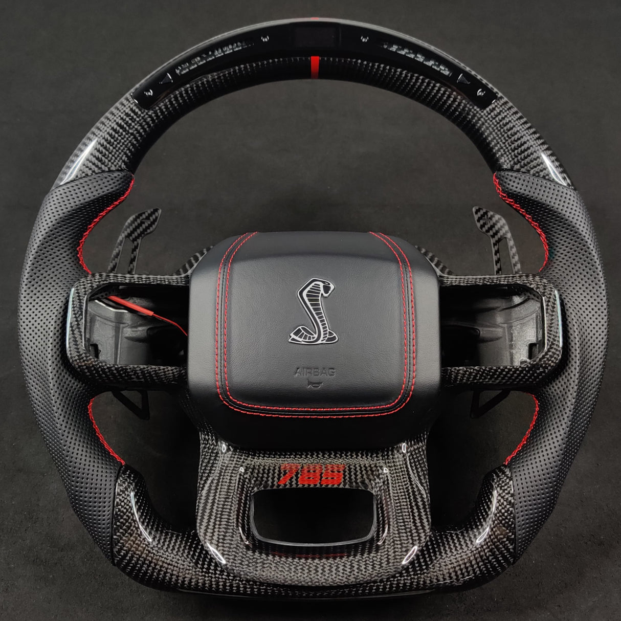 2021-2026+ Ford F150 & Raptor Custom Carbon Fiber LED Steering Wheel - AutoLEDTech.com