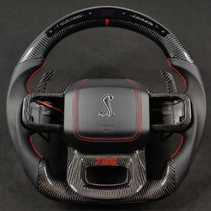 2021-2026+ Ford F150 & Raptor Custom Carbon Fiber LED Steering Wheel - AutoLEDTech.com