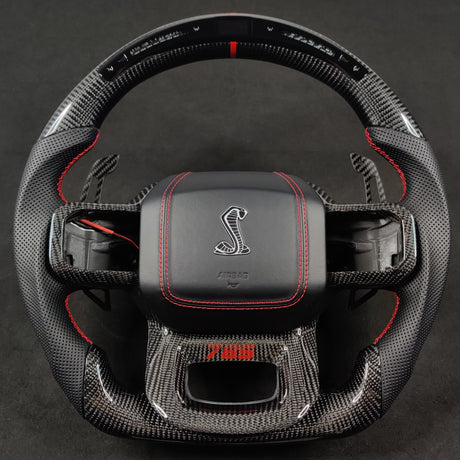 2021-2026+ Ford F150 & Raptor Custom Carbon Fiber LED Steering Wheel - AutoLEDTech.com