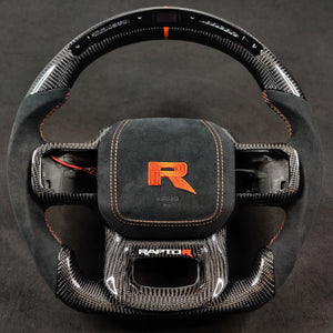 2021-2026+ Ford F150 & Raptor Custom Carbon Fiber LED Steering Wheel - AutoLEDTech.com