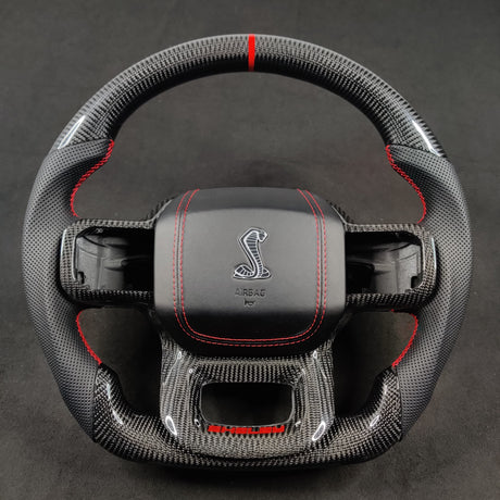 2021-2026+ Ford F150 & Raptor Custom Carbon Fiber LED Steering Wheel - AutoLEDTech.com