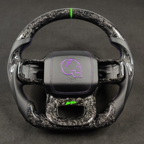 2021-2026+ Ford F150 & Raptor Custom Carbon Fiber LED Steering Wheel - AutoLEDTech.com