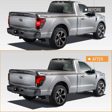 2021-2026 Ford F150 & Raptor Red/Smoked 24+ Style LED Tail Lights - Fits all models - AutoLEDTech.com