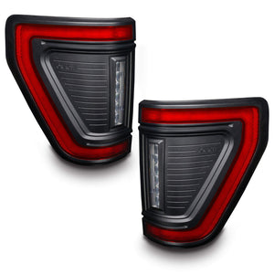2021-2026+ Ford F150 & Raptor Red Smoked LED Flush Mount Tail Lights - AutoLEDTech.com
