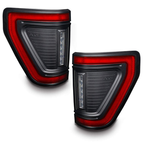 2021-2026+ Ford F150 & Raptor Red Smoked LED Flush Mount Tail Lights - AutoLEDTech.com