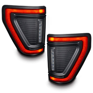 2021-2026+ Ford F150 & Raptor Red Smoked LED Flush Mount Tail Lights - AutoLEDTech.com
