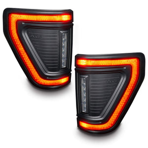 2021-2026+ Ford F150 & Raptor Red Smoked LED Flush Mount Tail Lights - AutoLEDTech.com