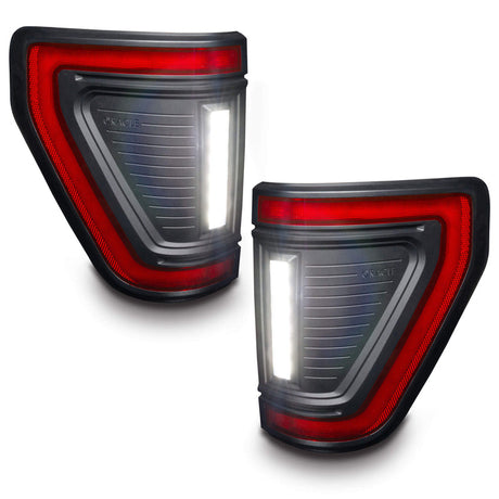 2021-2026+ Ford F150 & Raptor Red Smoked LED Flush Mount Tail Lights - AutoLEDTech.com