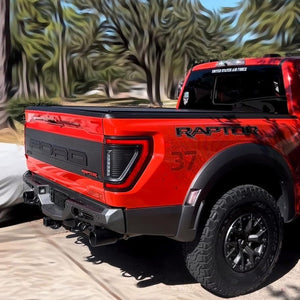 2021-2026+ Ford F150 & Raptor Red Smoked LED Flush Mount Tail Lights - AutoLEDTech.com
