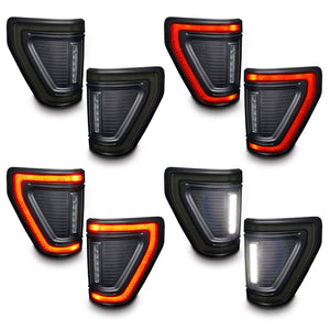 2021-2026+ Ford F150 & Raptor Red Smoked LED Flush Mount Tail Lights - AutoLEDTech.com