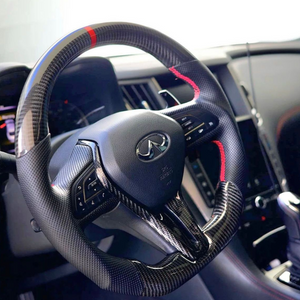 2007-2015 Infiniti G37 G35 Custom Carbon Fiber Steering Wheel - AutoLEDTech.com