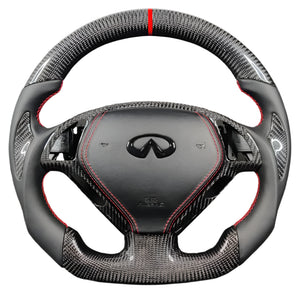 2007-2015 Infiniti G37 G35 Custom Carbon Fiber Steering Wheel - AutoLEDTech.com