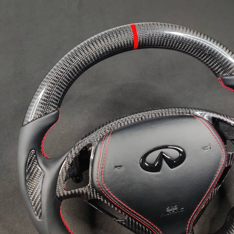 2007-2015 Infiniti G37 G35 Custom Carbon Fiber Steering Wheel - AutoLEDTech.com