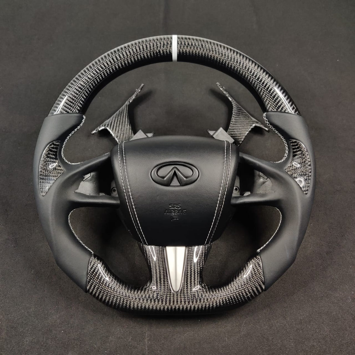 2013-2024 Infiniti Q50 Q60 Custom Carbon Fiber Steering Wheel - AutoLEDTech.com
