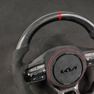2021-2026+ Kia K5 Optima Custom Carbon Fiber LED Steering Wheel - AutoLEDTech.com