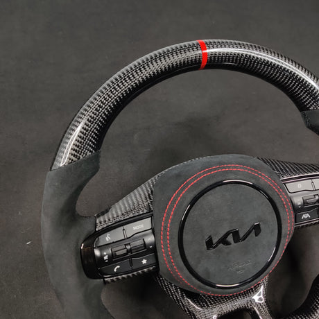 2021-2026+ Kia K5 Optima Custom Carbon Fiber LED Steering Wheel - AutoLEDTech.com