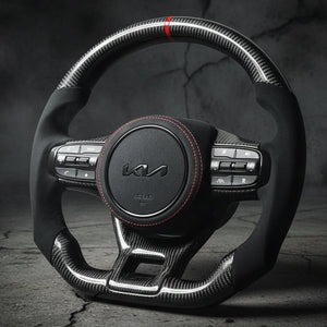 2021-2026+ Kia K5 Optima Custom Carbon Fiber LED Steering Wheel - AutoLEDTech.com