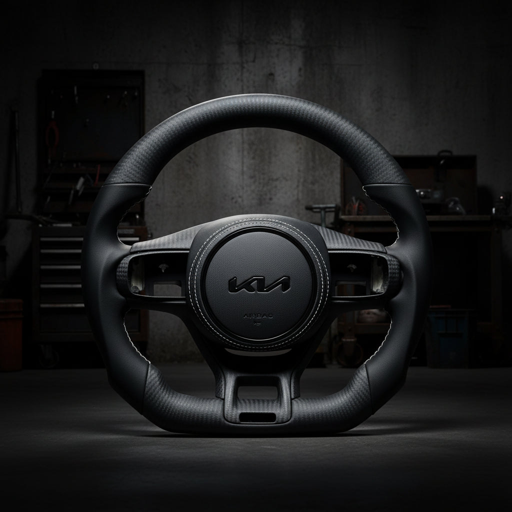 2021-2026+ Kia K5 Optima Custom Carbon Fiber LED Steering Wheel - AutoLEDTech.com