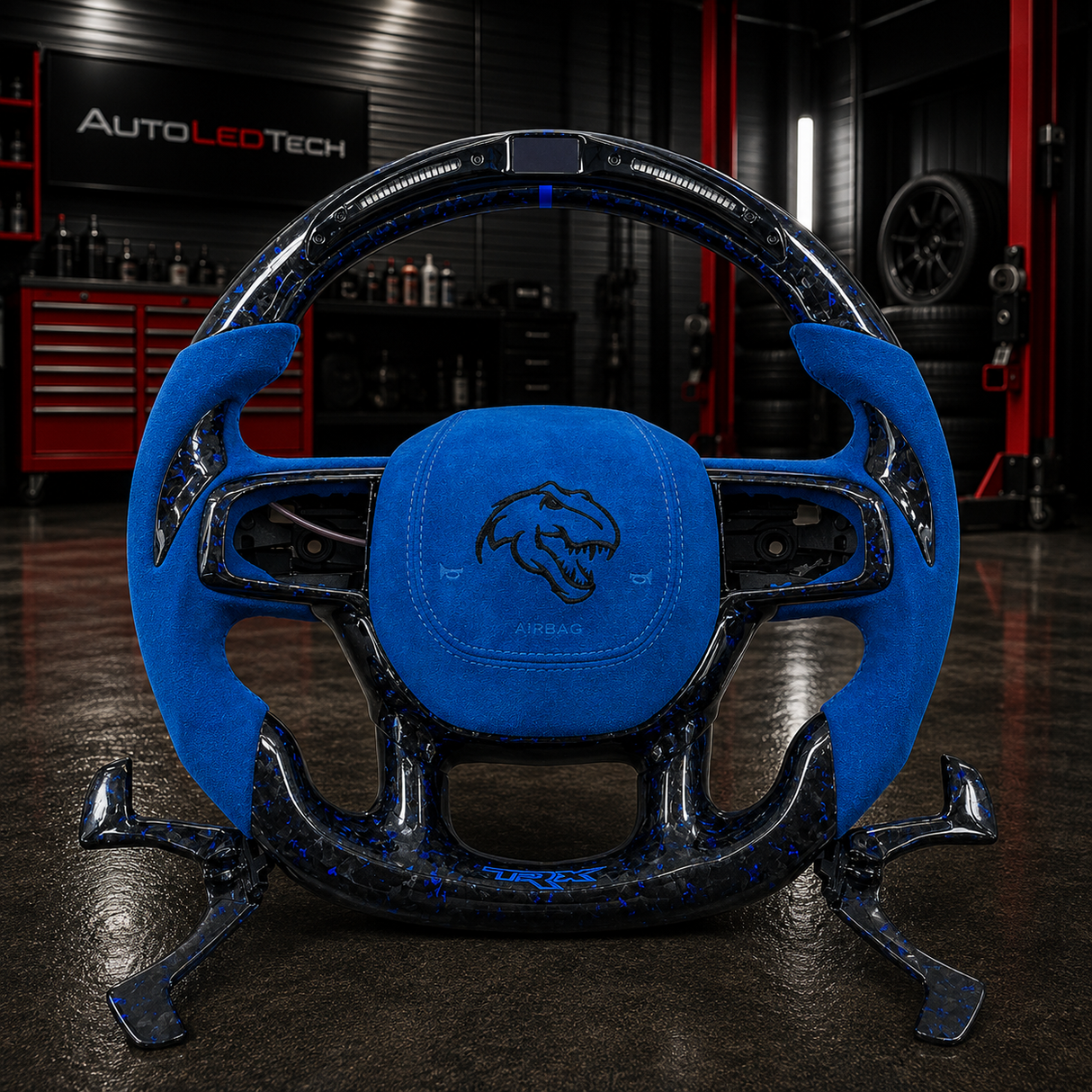 2021-2026+ Ram TRX 1500 Custom Carbon Fiber Steering Wheel - AutoLEDTech.com