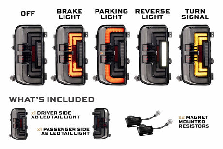 2021+ Ford Bronco Red Smoked XB LED Low Profile Tail Lights - AutoLEDTech.com