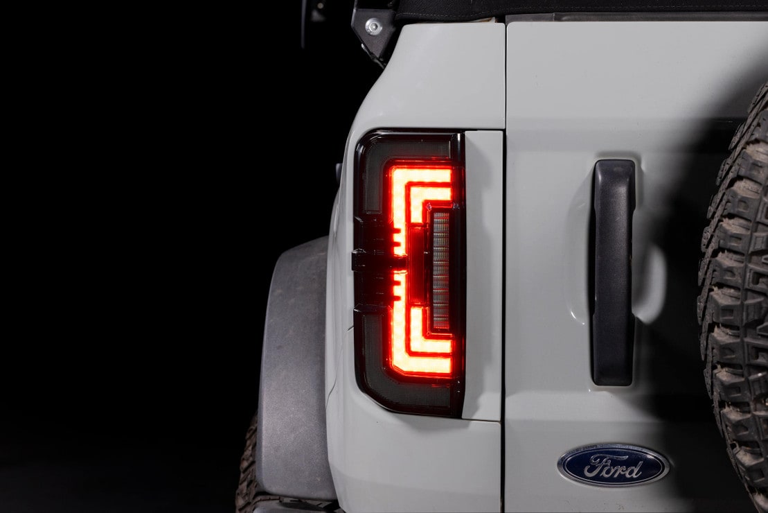 2021+ Ford Bronco Red Smoked XB LED Low Profile Tail Lights - AutoLEDTech.com