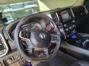 2019-2025+ Ram 1500 2500 HD Custom Carbon Fiber Steering Wheel