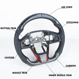 2022-2026 Honda Accord Custom Carbon Fiber Steering Wheel - AutoLEDTech.com