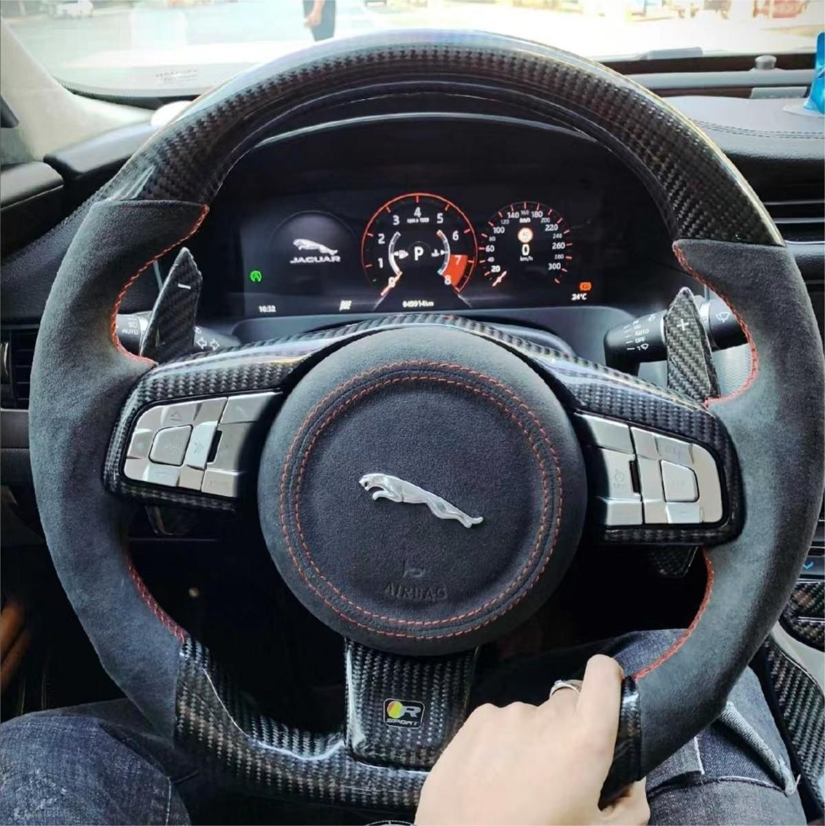 2014-2025 Jaguar F-Type F-Pace Custom Carbon Fiber Steering Wheel
