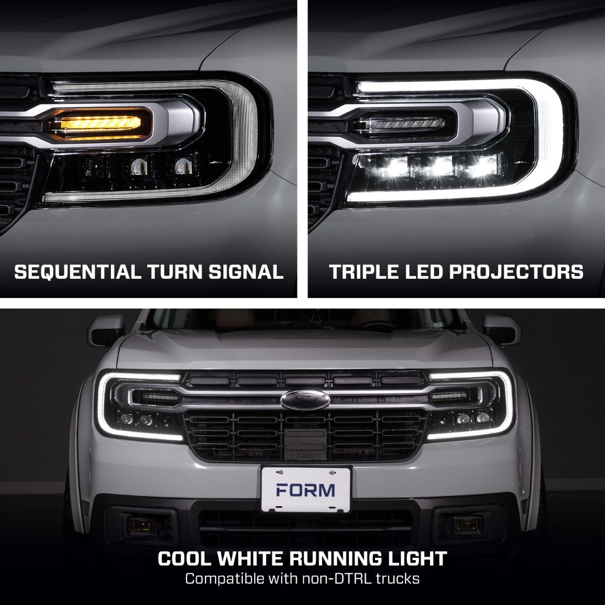 2022-2024 Ford Maverick Sequential LED DRL Projector Headlights - AutoLEDTech.com