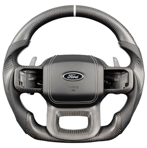 2023-2026+ Ford Super Duty F250 Custom Carbon Fiber Steering Wheel - AutoLEDTech.com